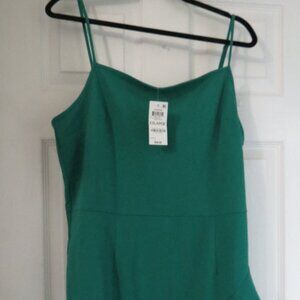 NWT $99 BAR III Size XXL XXLarge Green Ruffle Spaghetti Strap Dress